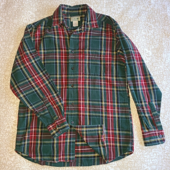 L.L. Bean Other - Vintage L.L. Bean Plaid Flannel Button Down Shirt - Men's Small - Green & Red